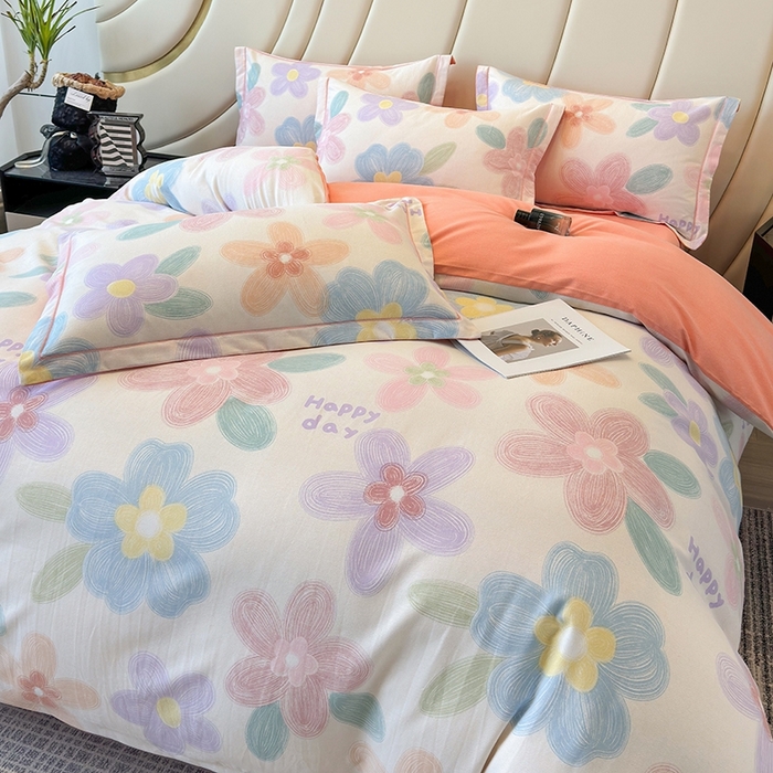 91家纺网 家纺一手货源 找家纺 海洋家纺 2025新款全棉磨毛四件套 洛城时光