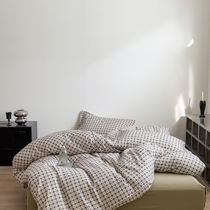 91家纺网 家纺一手货源 找家纺 （总）窝米 2025新品简约时尚双层纱系列四件套