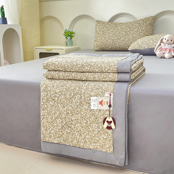 91家纺网 家纺一手货源 找家纺 丫丫2025新款里外全棉棉花夏被风格2 柳兰霞草