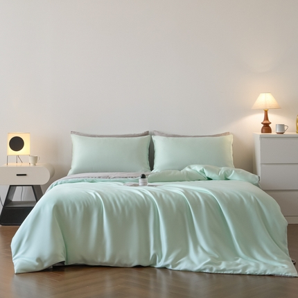 91家纺网 家纺一手货源 找家纺 （总）利欧 2025新款双拼水洗天丝四件套