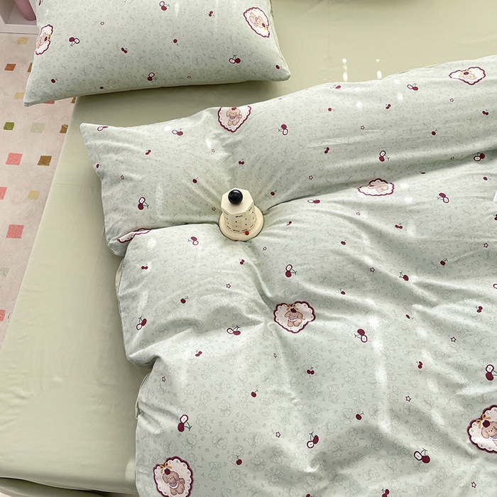 91家纺网 家纺一手货源 找家纺 宜家坊 2025新款全棉13070单床单床笠纯棉单品枕套床笠床单（有预缩尺寸 售后无忧 免费提供买家秀） 小可爱樱桃