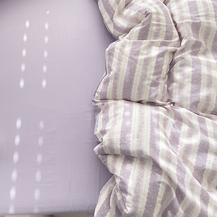 91家纺网 家纺一手货源 找家纺 宜家坊 2025新款全棉13070单床单床笠纯棉单品枕套床笠床单（有预缩尺寸 售后无忧 免费提供买家秀） 紫朱花