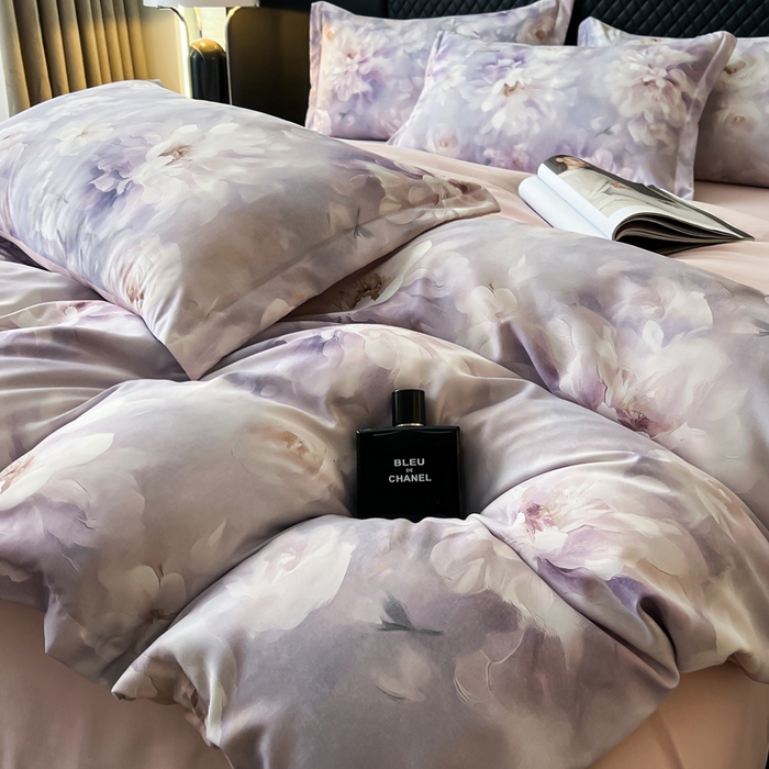 91家纺网 家纺一手货源 找家纺 仟网汇 2025新款棉代尔轻奢系列四件套 劳拉