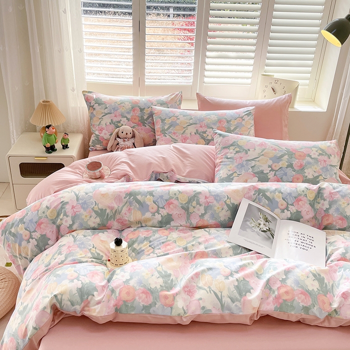 91家纺网 家纺一手货源 找家纺 宜家坊 2025全棉13070单被套印花小清新卡通碎花纯棉单品被套枕套（有预缩售后无忧 免费提供买家秀） 郁金花开