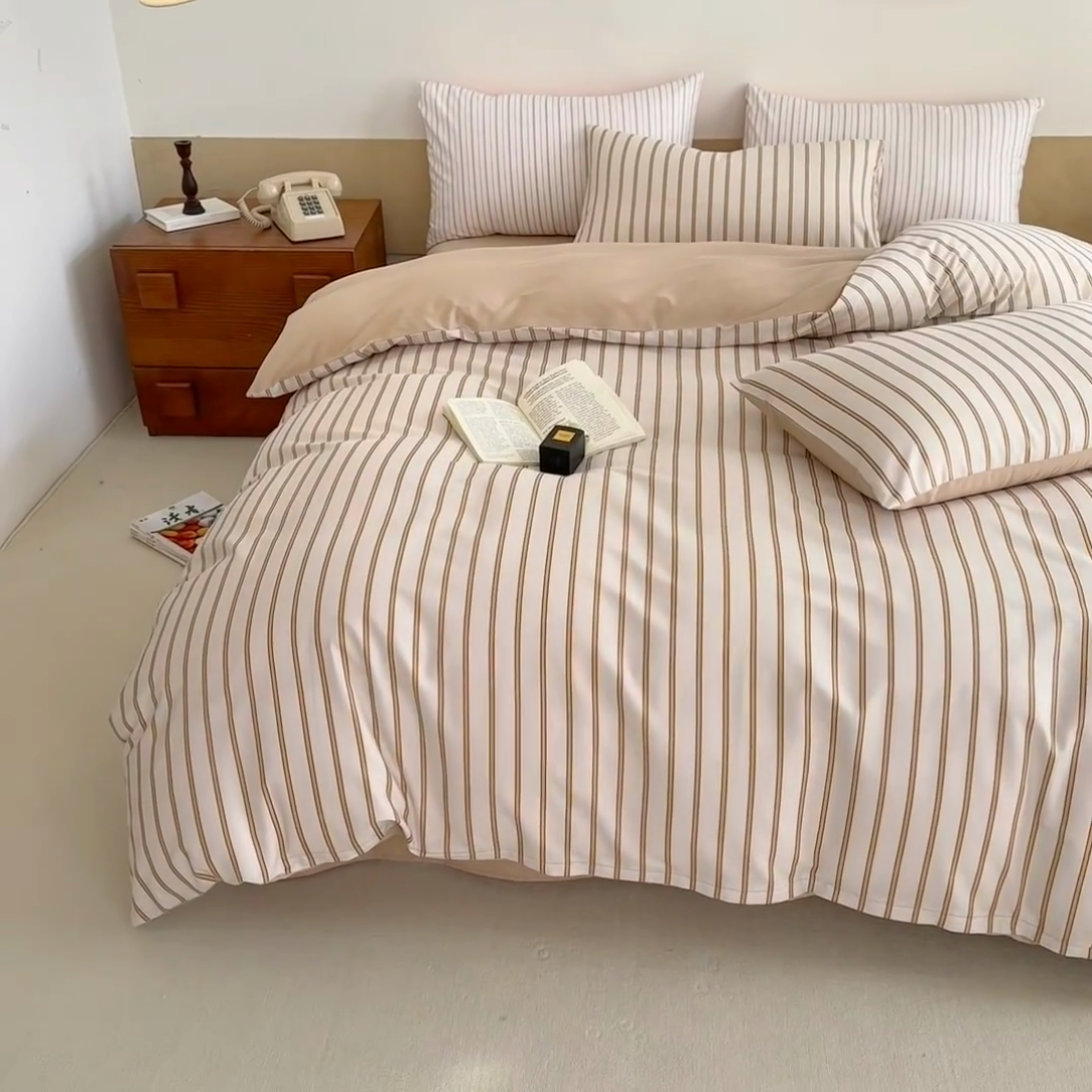 91家纺网 家纺一手货源 找家纺 （总）梦舒羽 2025新款40支13372全棉纯棉简约时尚四件套宿舍三件套