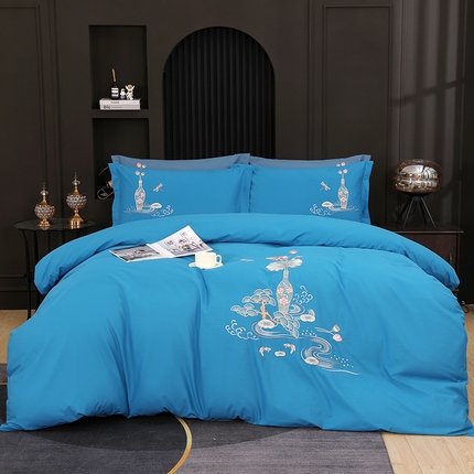 浩情国际婚庆供货中心 2026新品春夏四季款全棉纯棉高端绣花四件套-爱丽莎 爱丽莎-宾利兰