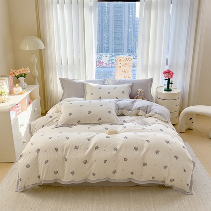 91家纺网 家纺一手货源 找家纺 （总）五月家纺 2025新款四层纱印花四件套