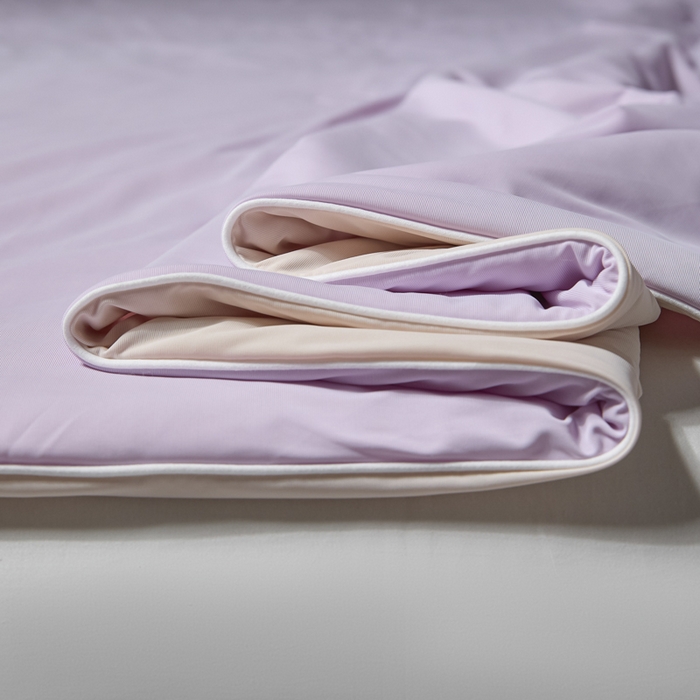 91家纺网 家纺一手货源 找家纺 梦恬佳 2025新款高克重140g凉感丝冰丝仿锦氨夏凉被被子被芯 旷野-星空紫