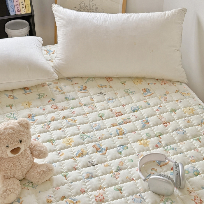 91家纺网 家纺一手货源 找家纺 澳萝拉 2025新款纯棉双层纱印花软床垫床褥 玩具屋