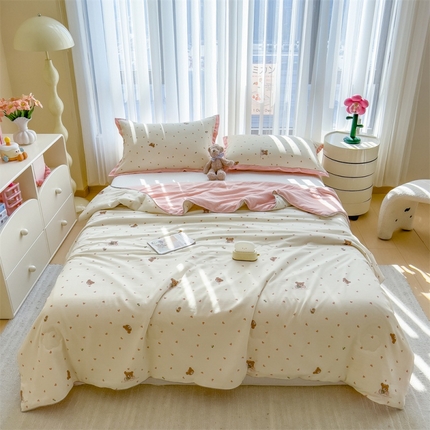 91家纺网 家纺一手货源 找家纺 （总）五月家纺 2025新款四层纱多功能夏被 被子被芯