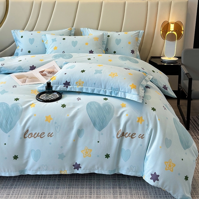 91家纺网 家纺一手货源 找家纺 海洋家纺 2025新款全棉磨毛四件套 快乐星球