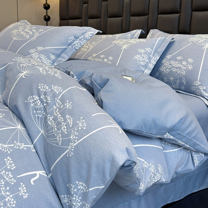 91家纺网 家纺一手货源 找家纺 海洋家纺 2025新款全棉磨毛四件套 晨暮间 灰