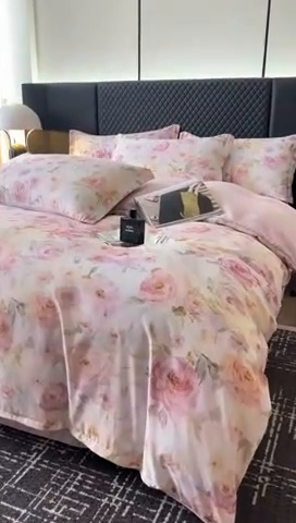 91家纺网 家纺一手货源 找家纺 仟网汇 2025新款棉代尔轻奢系列四件套 凯莉