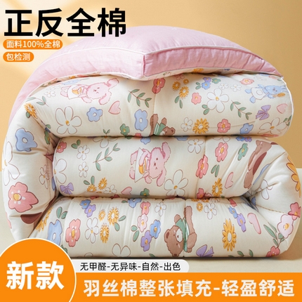 91家纺网 家纺一手货源 找家纺 （总）帕拉美拉 2025新款100%全棉小清新立体冬被学生被子被芯