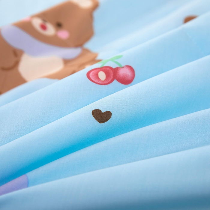 91家纺网 家纺一手货源 找家纺 天瑜 2024新款棉绸苏香绸舒香绸夏被人造棉夏凉被 爱心熊蓝