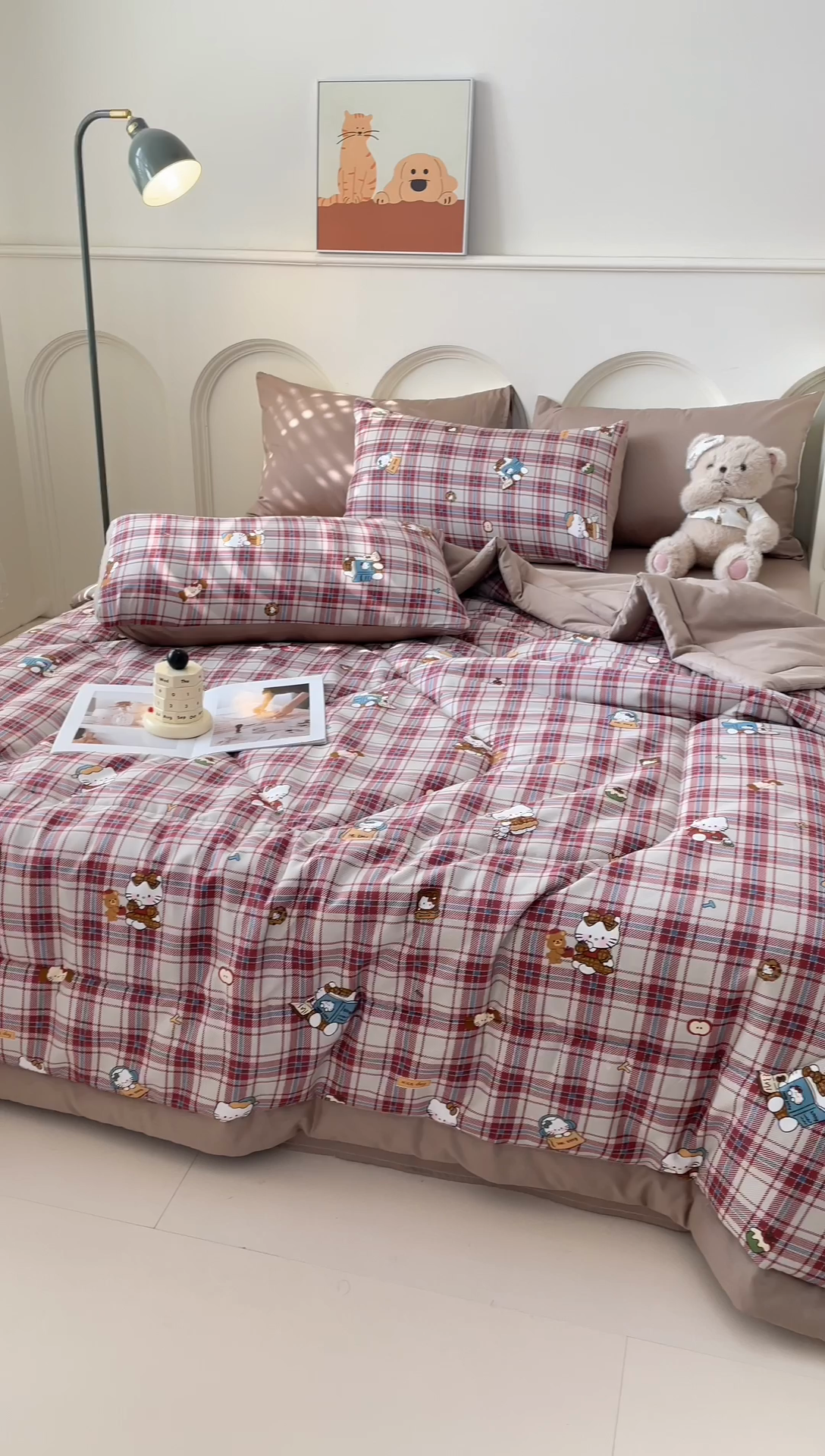 91家纺网 家纺一手货源 找家纺 丫丫家纺2025全棉夏被碎花卡通小清新简约纯棉夏凉被夏被四件套三件套风格三 格子凯特