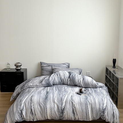 91家纺网 家纺一手货源 找家纺 窝米 2025新品简约时尚双层纱系列四件套 慕尼黑