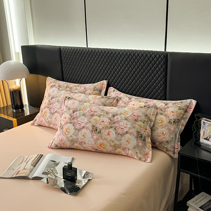 91家纺网 家纺一手货源 找家纺 仟网汇 2025新款棉代尔轻奢系列四件套 凯莉