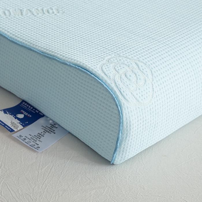 91家纺网 家纺一手货源 找家纺 萌番宝 2025山茶花冰丝凉感凉感丝乳胶枕夏季冰凉感 山茶花蓝色