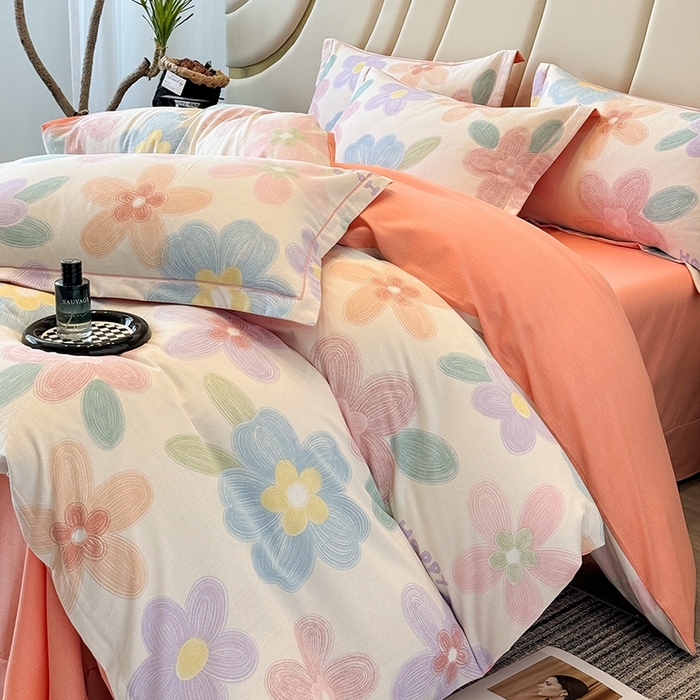 91家纺网 家纺一手货源 找家纺 海洋家纺 2025新款全棉磨毛四件套 洛城时光