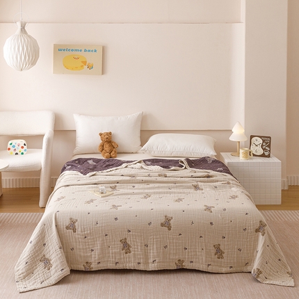 91家纺网 家纺一手货源 找家纺 （总）麻依 2025新款四层全棉纱布毯盖毯毛巾被子被芯