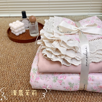 91家纺网 家纺一手货源 找家纺 （总）荣轩家居 2025新款全棉双层纱镂空花边工艺款四件套