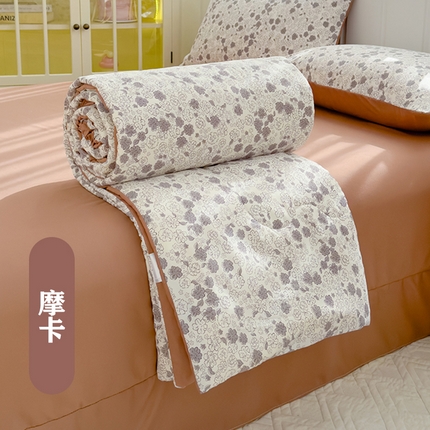 91家纺网 家纺一手货源 找家纺 （总）弗苓家纺 2025 A类有氧针织双层纱夏被四件套直播爆款