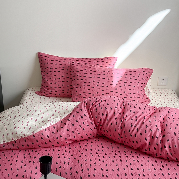 91家纺网 家纺一手货源 找家纺 窝米 2025新品简约时尚双层纱系列四件套 APT