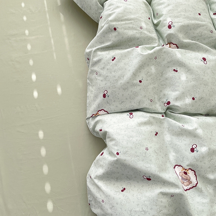 91家纺网 家纺一手货源 找家纺 宜家坊 2025新款全棉13070单床单床笠纯棉单品枕套床笠床单（有预缩尺寸 售后无忧 免费提供买家秀） 小可爱樱桃