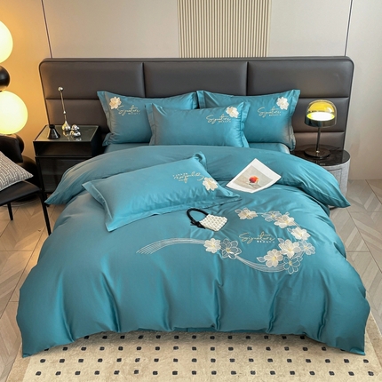 91家纺网 家纺一手货源 找家纺 布乐意（总）2025新款全棉刺绣四件套长绒棉四件套全棉四件套