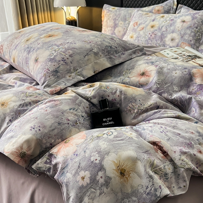 91家纺网 家纺一手货源 找家纺 仟网汇 2025新款棉代尔轻奢系列四件套 星辰