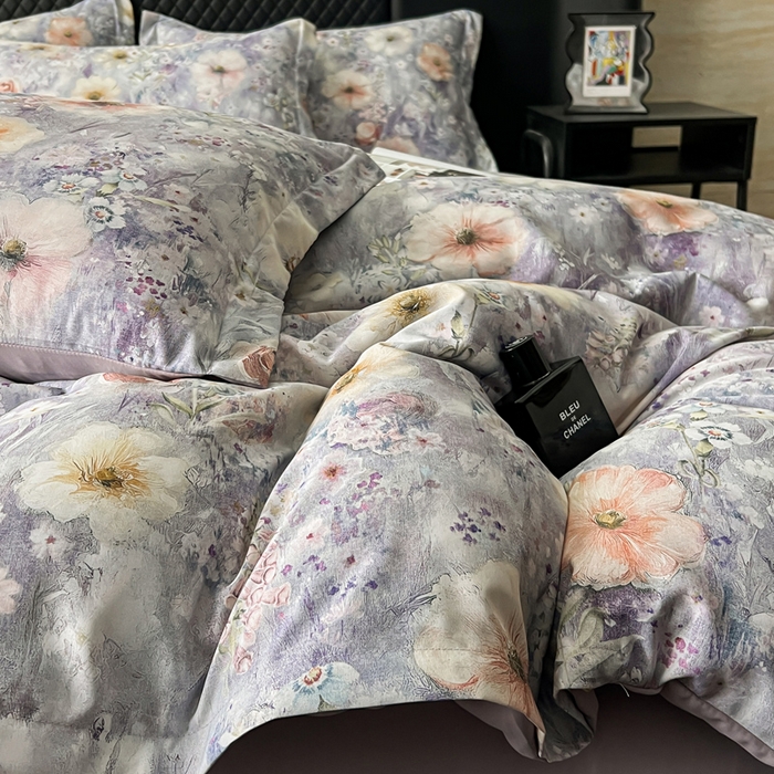 91家纺网 家纺一手货源 找家纺 仟网汇 2025新款棉代尔轻奢系列四件套 星辰