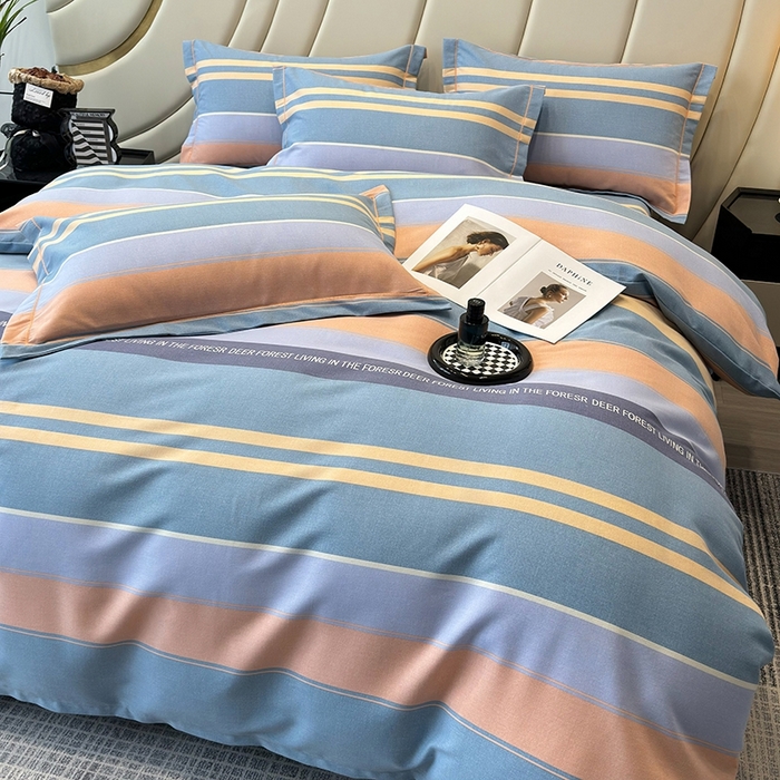 91家纺网 家纺一手货源 找家纺 海洋家纺 2026新款全棉磨毛四件套 柏拉图