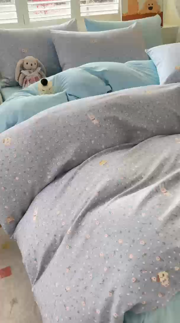 91家纺网 家纺一手货源 找家纺 宜家坊 2025热款全棉四件套学生床三件套单品床单床笠单被套印花小清新卡通碎花纯棉三四件套 嘉兰