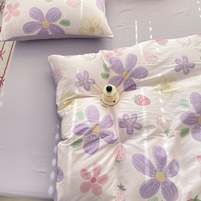 91家纺网 家纺一手货源 找家纺 宜家坊 2025新款全棉13070单床单床笠纯棉单品枕套床笠床单（有预缩尺寸 售后无忧 免费提供买家秀） 泫雅紫