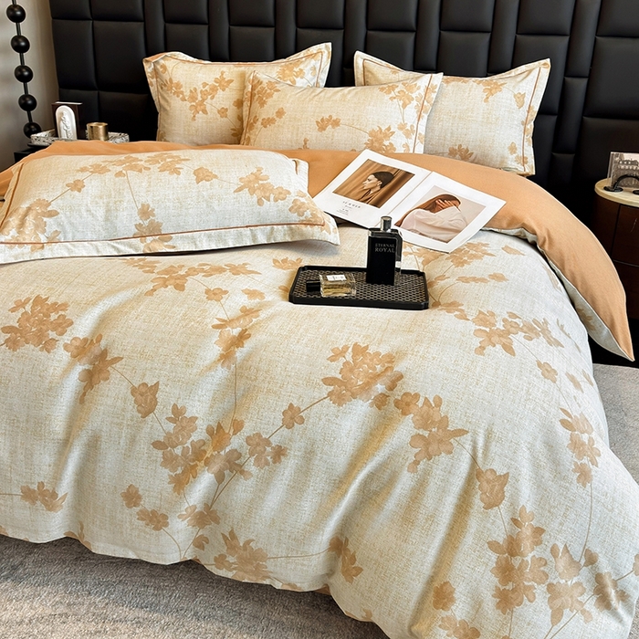 91家纺网 家纺一手货源 找家纺 海洋家纺 2026新款全棉磨毛四件套 巴黎春天