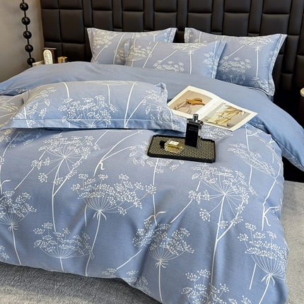 海洋家纺 2025新款全棉磨毛四件套 晨暮间 灰