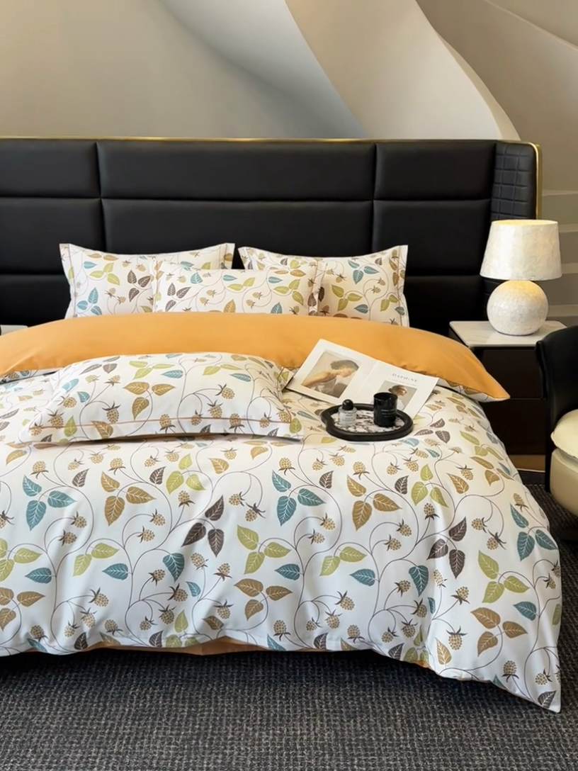 91家纺网 家纺一手货源 找家纺 海洋家纺 2026新款全棉磨毛四件套 艾尔伦 蓝