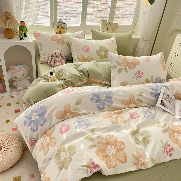 91家纺网 家纺一手货源 找家纺 宜家坊 2025全棉13070单被套印花小清新卡通碎花纯棉单品被套枕套（有预缩售后无忧 免费提供买家秀） 云锦花卉