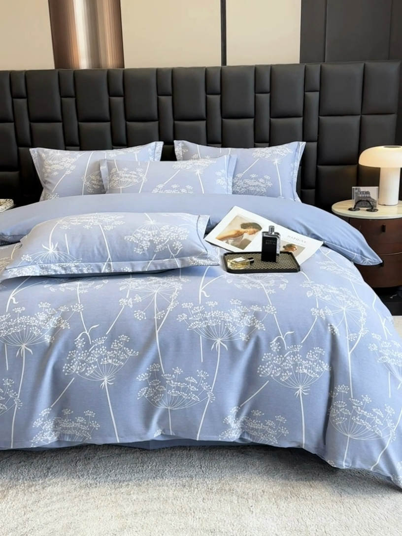 91家纺网 家纺一手货源 找家纺 海洋家纺 2025新款全棉磨毛四件套 晨暮间 灰