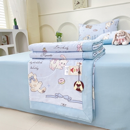 91家纺网 家纺一手货源 找家纺 （总）丫丫家纺2025全棉夏被碎花卡通小清新简约纯棉夏凉被夏被四件套三件套风格三