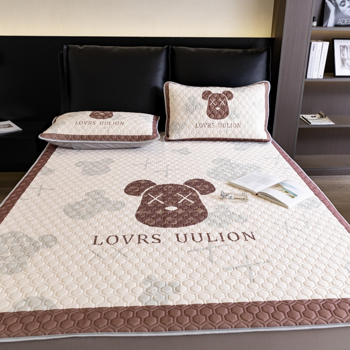 91家纺网 家纺一手货源 找家纺 摩卡（乐趣） 2025新品乳胶凉席 熊头咖