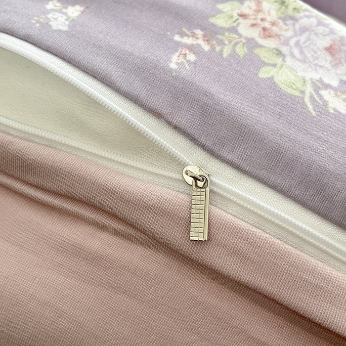 91家纺网 家纺一手货源 找家纺 悦织湾家纺 2025新款A类针织双层纱四件套轻奢时尚床上用品三四件套直播电商热销款 紫萱