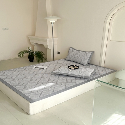 网客家纺 2025新款高分子PE（聚乙烯）提花凉感软席 夏梦-灰