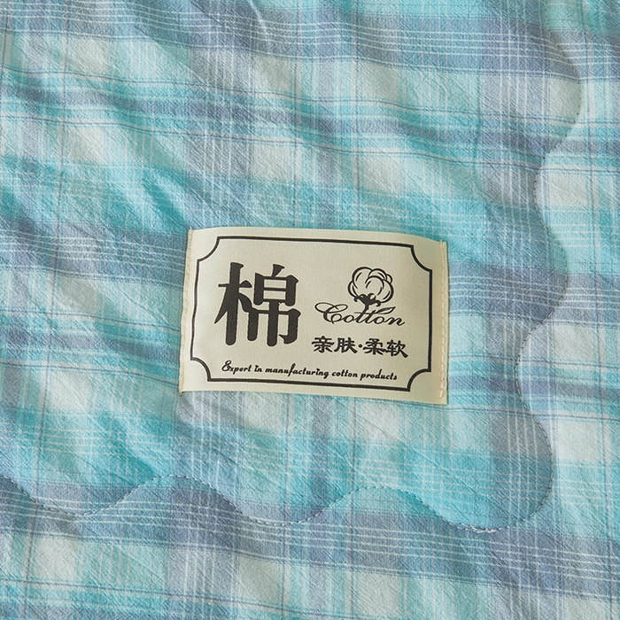 91家纺网 家纺一手货源 找家纺 招财星家纺 2025新款新疆棉花被夏被100%里外全棉棉花夏被无印风全棉色织水洗棉夏凉被空调被春秋被单人可机洗 海潮