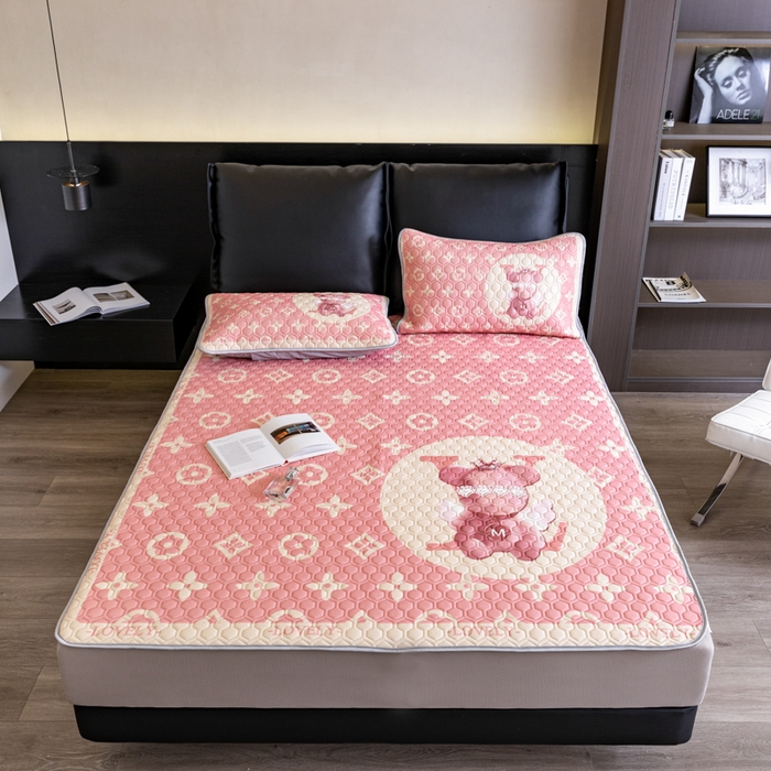 91家纺网 家纺一手货源 找家纺 摩卡（乐趣） 2025新品乳胶凉席 天使熊粉