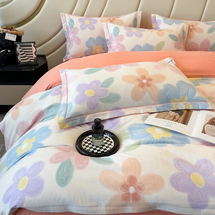 91家纺网 家纺一手货源 找家纺 海洋家纺 2025新款全棉磨毛四件套 洛城时光