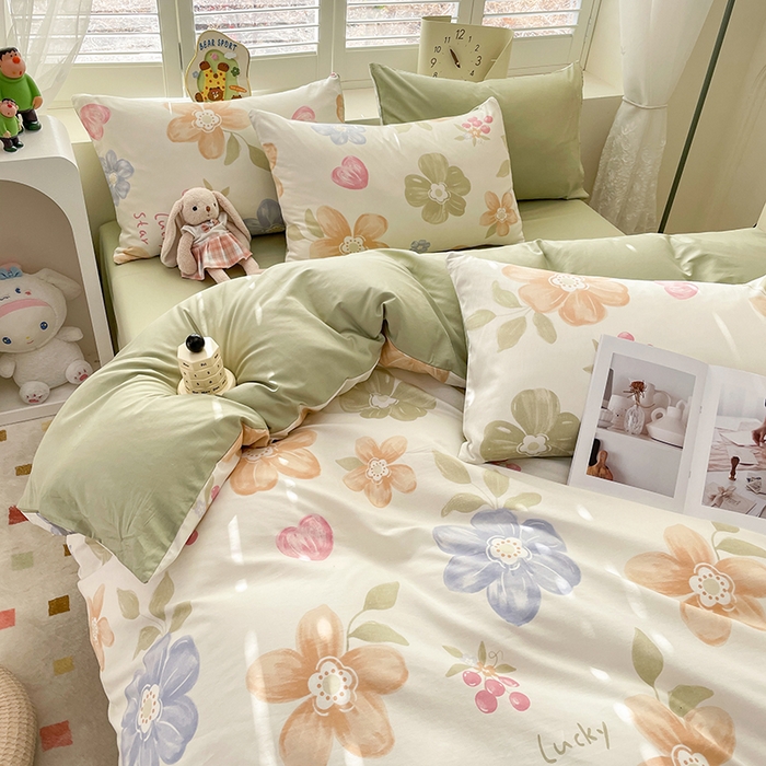 91家纺网 家纺一手货源 找家纺 宜家坊 2025热款全棉四件套学生床三件套单品床单床笠单被套印花小清新卡通碎花纯棉三四件套 云锦花卉