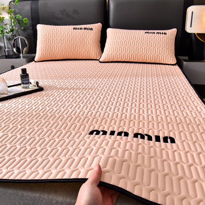 91家纺网 家纺一手货源 找家纺 炫拼家纺 2025新款平铺款乳胶凉席-minmin minmin香妃粉