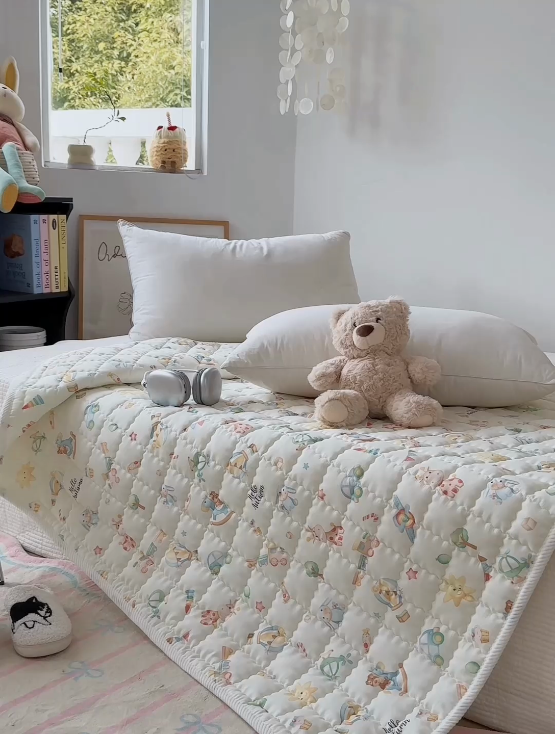 91家纺网 家纺一手货源 找家纺 澳萝拉 2025新款纯棉双层纱印花软床垫床褥 玩具屋